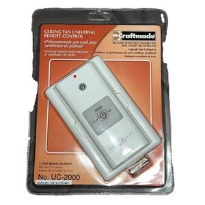 CEILING FAN UNIVERSAL REMOTE CONTROL CRAFTMADE UC-2000 COMPATIBLE w/ MOST BRANDS